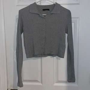 Brand Melville button up collared crop top